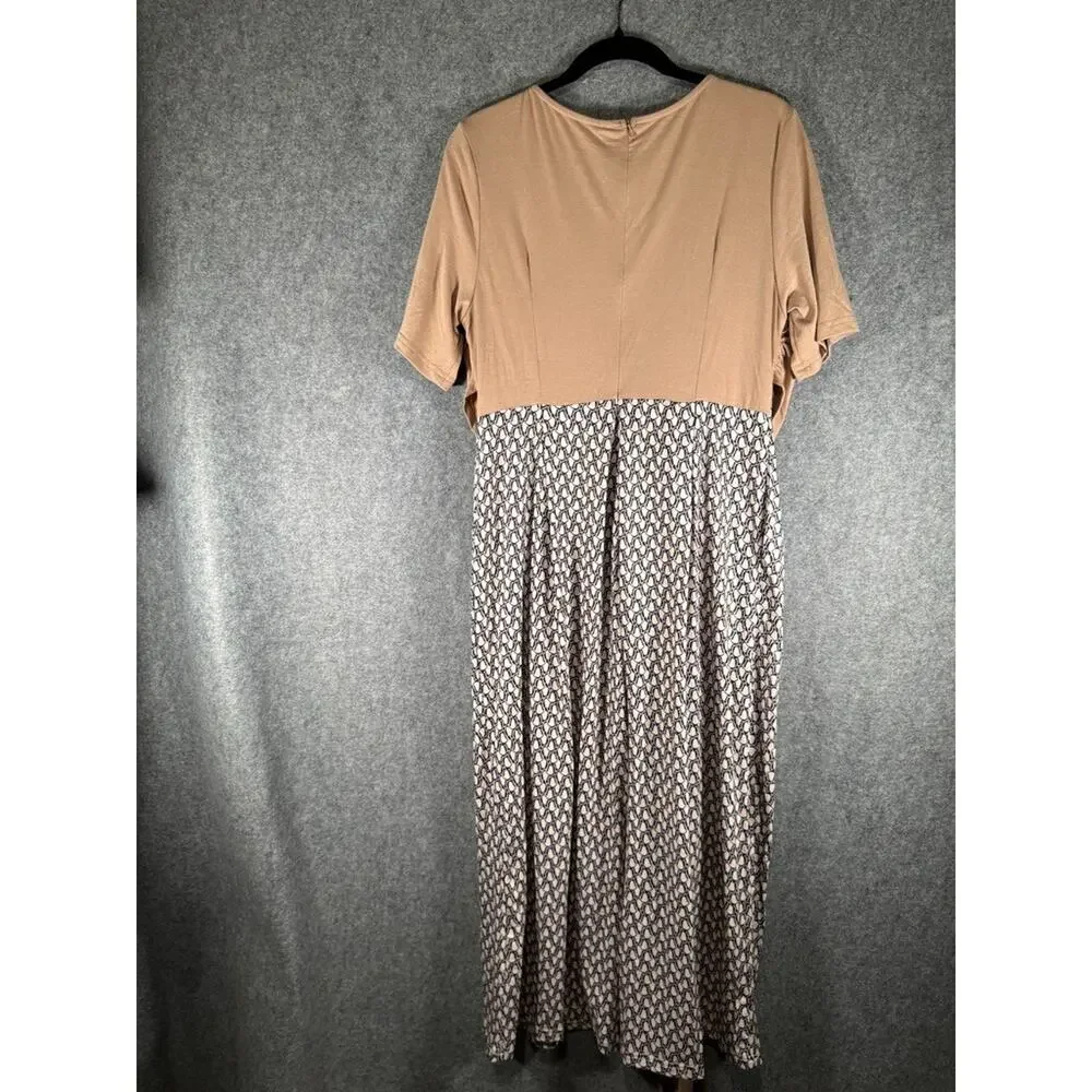 Noracora Jumpsuit Women Medium Brown Relax Stretch‎ Mature Neutral Vacation NWT